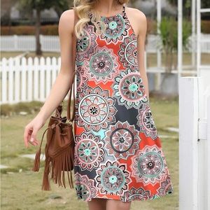 Floral Halter Neck Dress